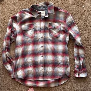 Weatherproof Men's Plaid Button-Down Shirt - Red, Gray & White